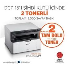 Brother Dcp-1511-2T Mono Lazer Aıo A4 Mono Fotokopi Tarayıcı Usb Yazıcı 2 Tam Dolu Toner