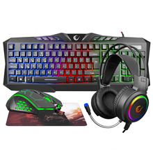 Rampage Km-404 Argentı Q Türkçe Siyah Rainbow Aydınlatmalı Klavye+Mouse+Pad+Kulaklı