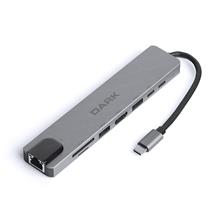 Dark Dk-Ac-U31X40 Usb 3.1 Type-C 8 İn Ethernet / Hdmı / Tf Sd Kart Usb 3.0 - Usb 2.0 / Usb-C Dönüştürücü Çevirici Hub