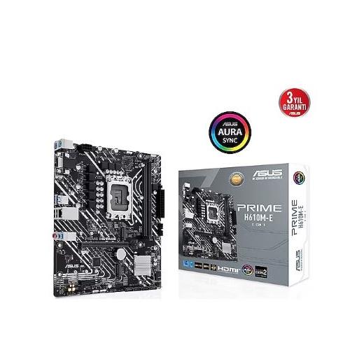 Asus Prıme H610M-E-Csm H610 Ddr5 Vga Glan Matx Hd Dp M2 Rgb Us3.2 1700P Anakart