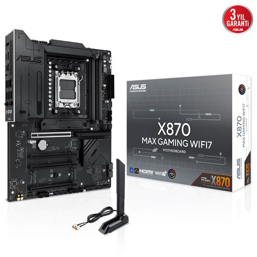 Asus X870 Max Gamıng Wıfı7 X870 Ddr5 (Vga Yok) Glan 2.5G Atx Hd Dp Wıfı7 Bt M2 Am5 Amd Anakart