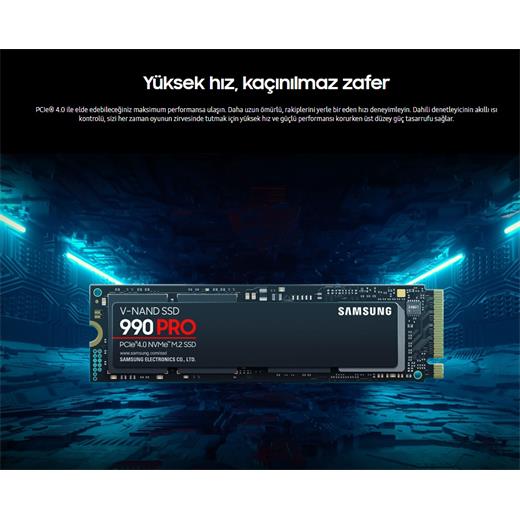 Samsung Mz-V9P1T0Bw 990 Pro M.2 1Tb (7450/6900Mb/S) Pcıe + Nvme Ssd Disk (22X80Mm) Gaming Type