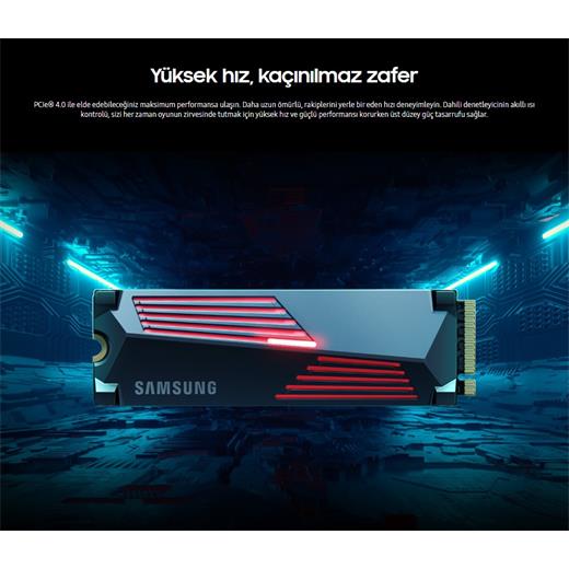 Samsung Mz-V9P1T0Cw 990 Pro M.2 1Tb (7450/6900Mb/S) Pcıe + Nvme (V-Nand 3Bit Mlc) Ssd Disk (22X80Mm) Gaming Soğutuculu