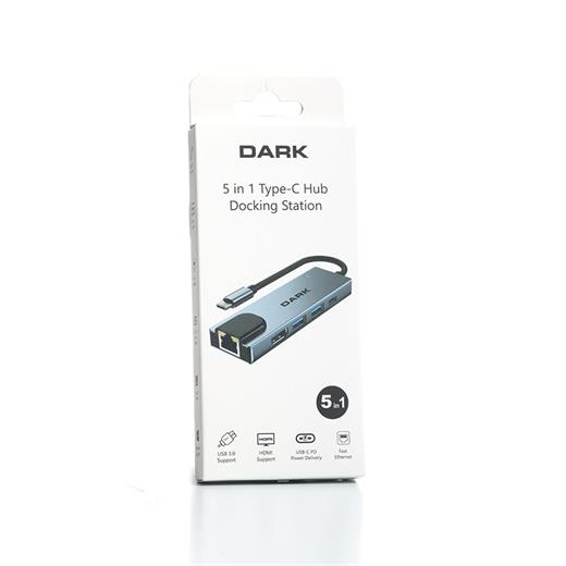 Dark Dk-Ac-U31X46 5İ 1 Arada Usb 3.1 Type-C To Ethernet / Hdmı Usb 3.0 - Usb 2.0 / Usb-C 65W Macbook Port Çoklayıcı Hub