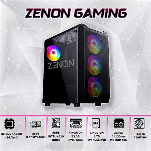 Zenon Gamıng Zg-144 İ7-14700F 32Gb 1Tb Ssd 8Gb Rtx4060 Dos Masaüstü Pc (3 Yıl Garanti)
