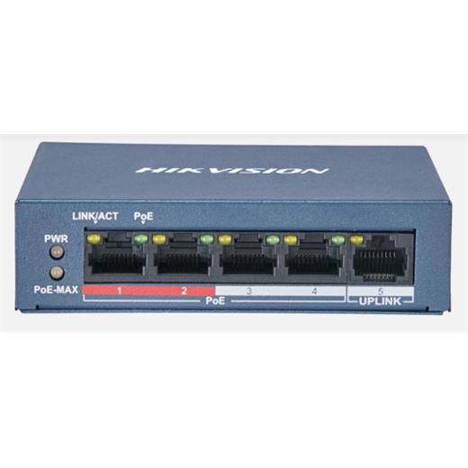 Hıkvısıon Ds-3E0105P-E/M(B) 5 Port 10/100 Yönetilemez 4 Port Poe 58W Metal Kasa