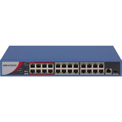 Hıkvısıon Ds-3E0326P-E/M(B) 24 Port 10/100 Yönetilemez +1 Port Gb. 1 Sfp 24 Adet Poe 230W Metal Kasa