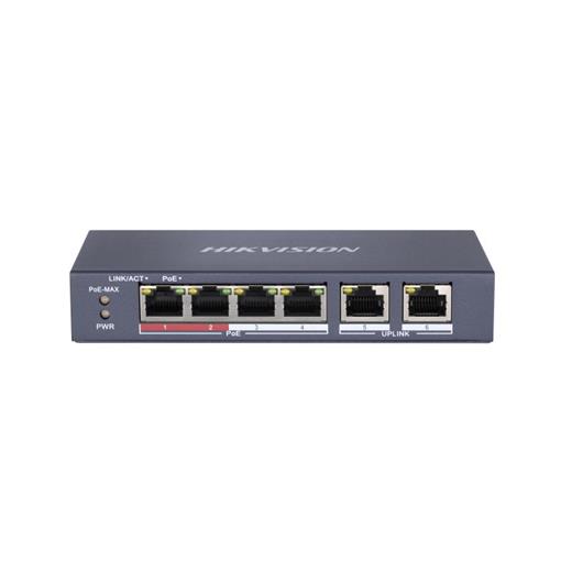 Hıkvısıon Ds-3E0106P-E/M 4+2 10/100 Yönetilemez 4 Port Poe 35W Metal Kasa