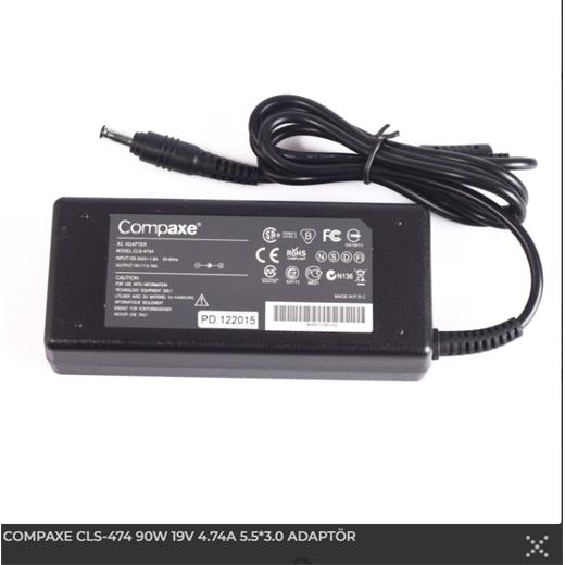 Compaxe Cls-474A 19V 4.74A (5.5*3.0) Samsung Notebook Adaptörü