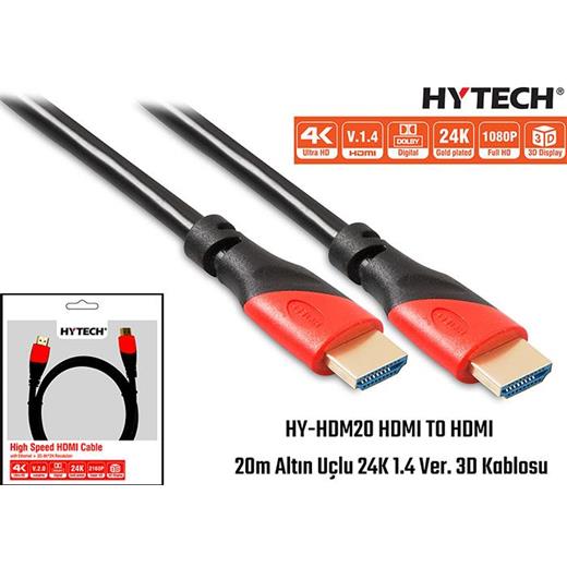Hytech Hy-Hdm20 20 Mt Altın Uçlu 24K 1.4 Ver. 3D Hdmı Kablo