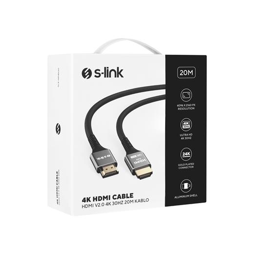 S-Lınk Slx-Hd4K20 20 Mt Metal V2.0 4K (4096*2160) 30Hz Hdmı Kablo