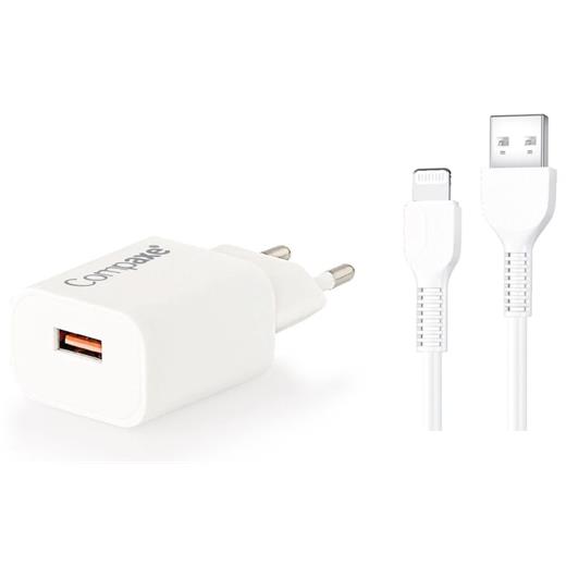 Compaxe Cta-150Qcul24B 18W 5V 3A/ 9V 2A/ 12V 1.5A Usb To Lıghtnıng Adaptör Beyaz Kablolu Set