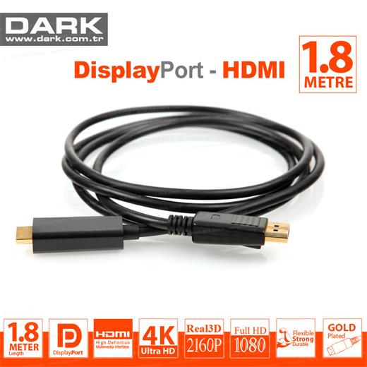 Dark Dk-Cb-Dpxhdmıl180 1.8 Mt Display To Hdmı Kablo